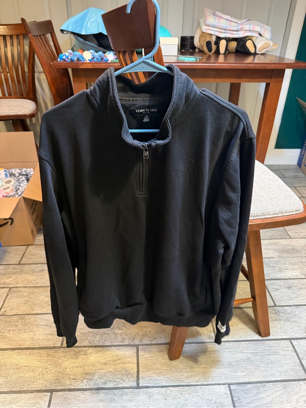 Kenneth Cole Women’s Black Quarter‑Zip Sweater